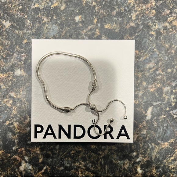 Pandora Jewelry - EUC - Pandora Moments Snake Chain Slider Bracelet